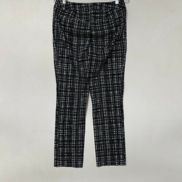 APT 9 Women Pants Modern Fit Size 6 Black White Plaid Straight Leg Stretch - Picture 4 of 9